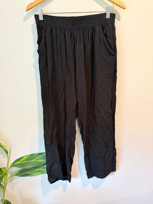 YU FASHION Wide Leg Pants Black - 72cm waist unstretched