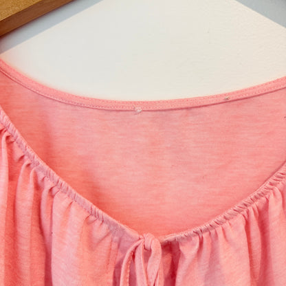 Brand Unknown Size U/Arm 57cm Pink Off-The-Shoulder Gathered Crop Top