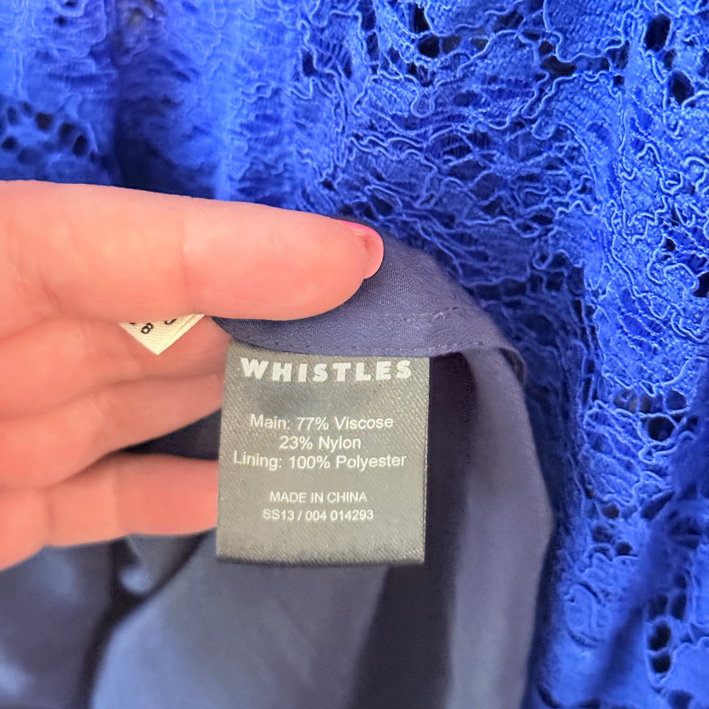 Whistles Size 12 Royal Blue Gloria Lace Dress