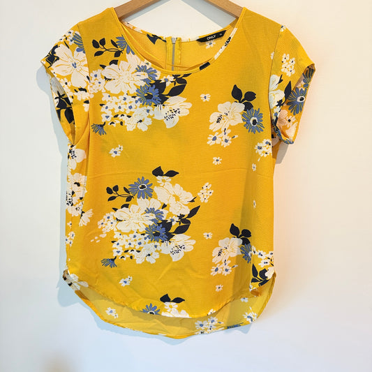Only Size 38 Yellow Floral Blouse
