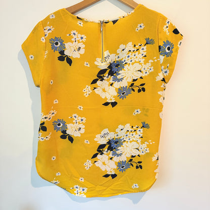 Only Size 38 Yellow Floral Blouse