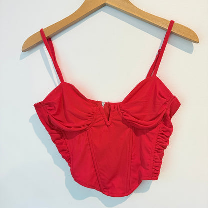 Mirrou Size S Red Corset Bustier Crop Top