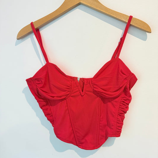 Mirrou Size S Red Corset Bustier Crop Top