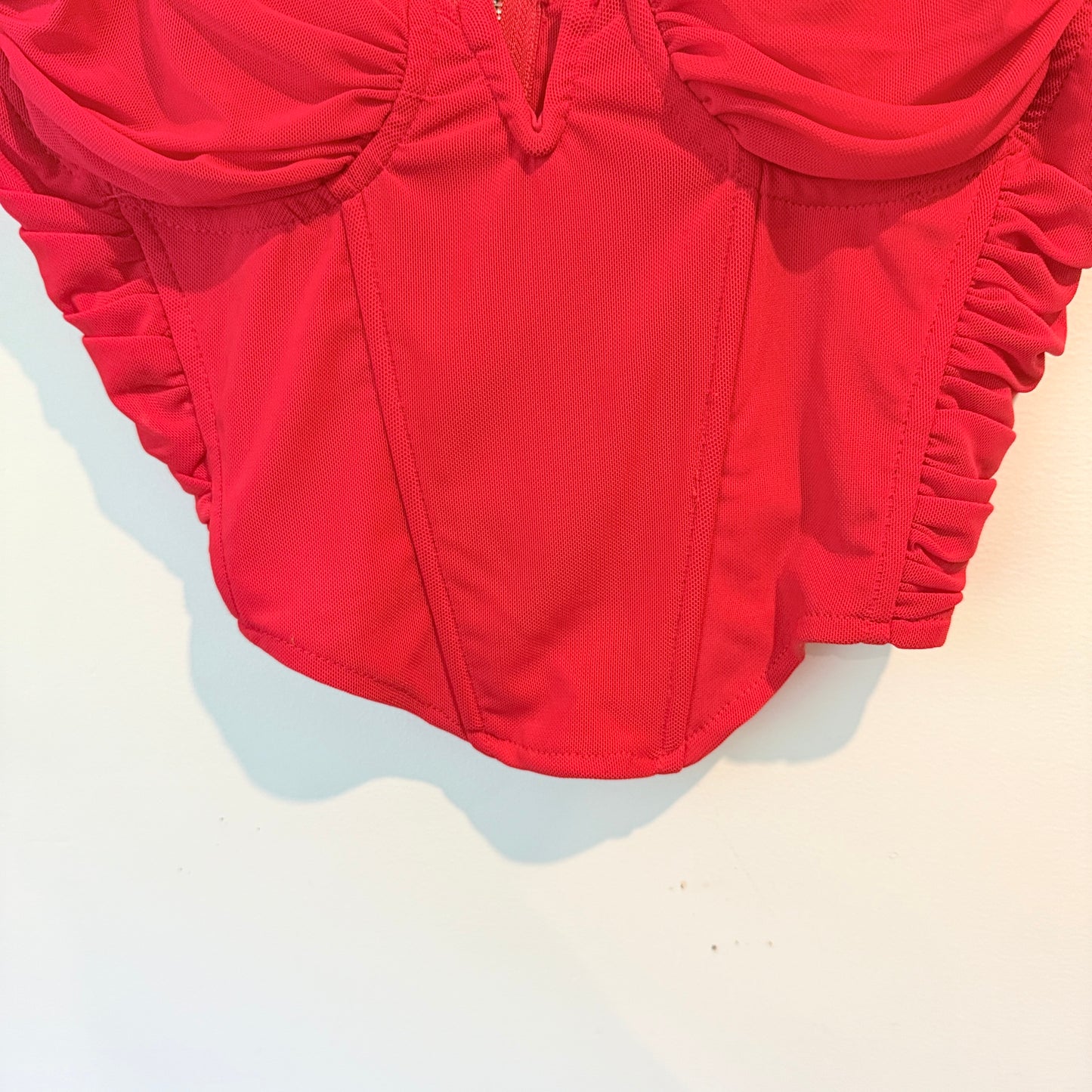 Mirrou Size S Red Corset Bustier Crop Top