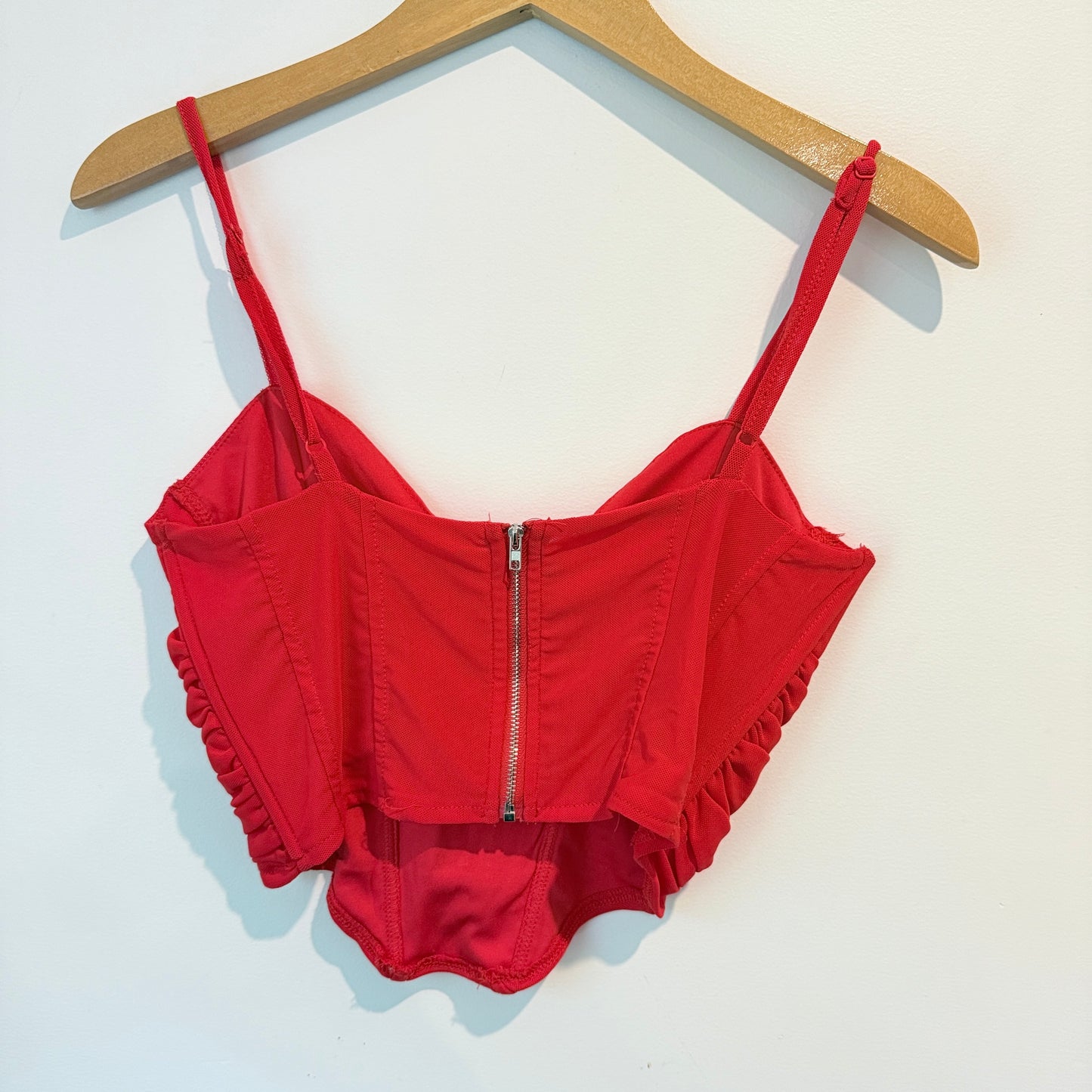 Mirrou Size S Red Corset Bustier Crop Top