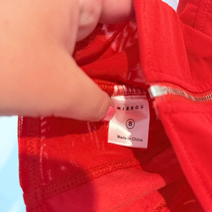 Mirrou Size S Red Corset Bustier Crop Top