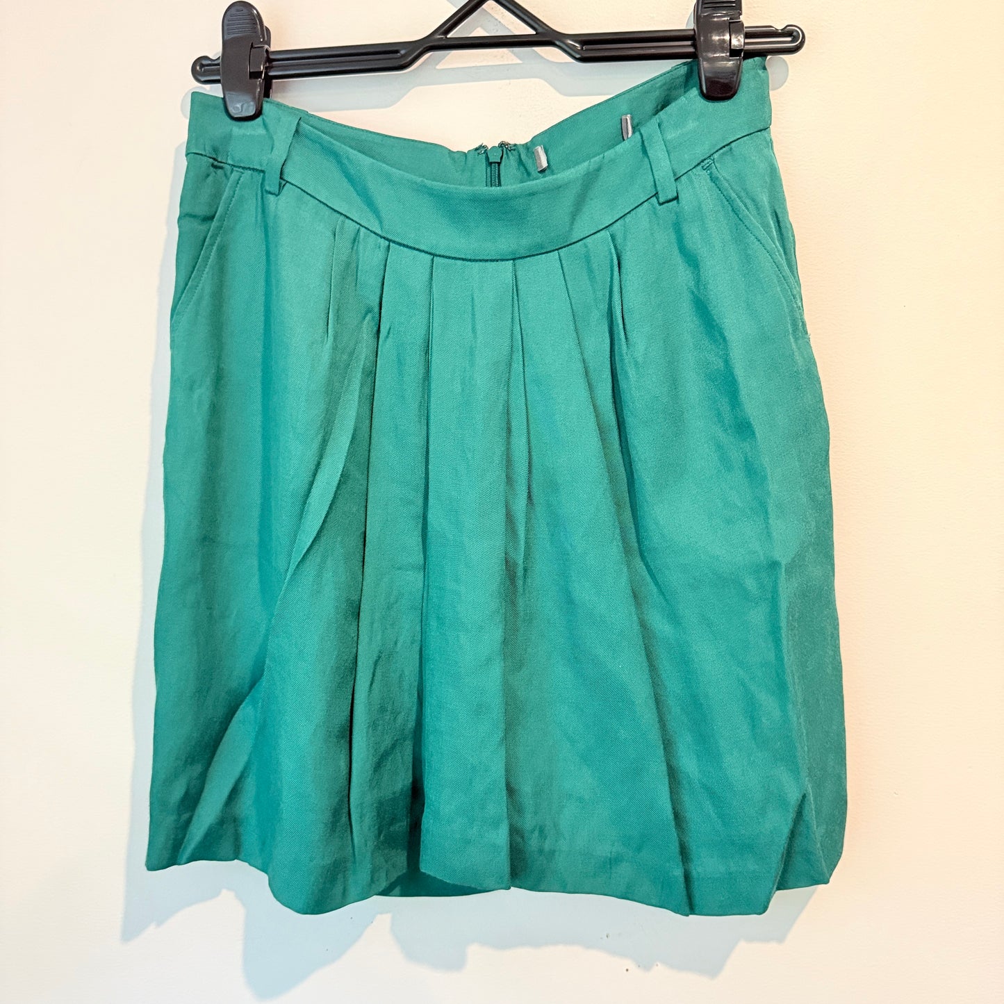 Marcs Size 10 Green Pleated A-Line Skirt