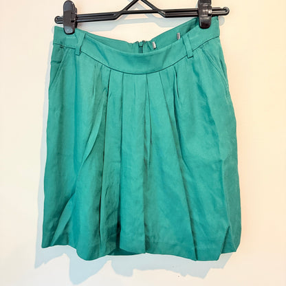 Marcs Size 10 Green Pleated A-Line Skirt