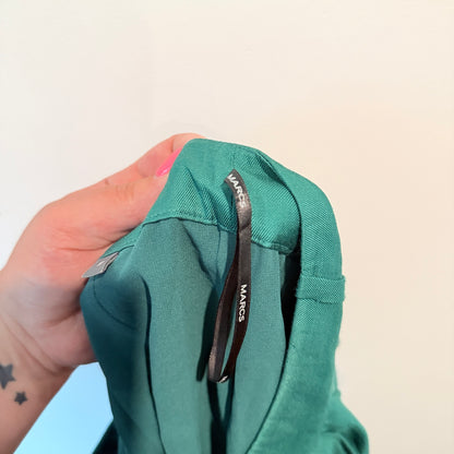 Marcs Size 10 Green Pleated A-Line Skirt