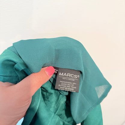 Marcs Size 10 Green Pleated A-Line Skirt