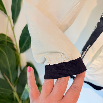 KCOO Size U/Arm 48cm White & Black Bomber Jacket