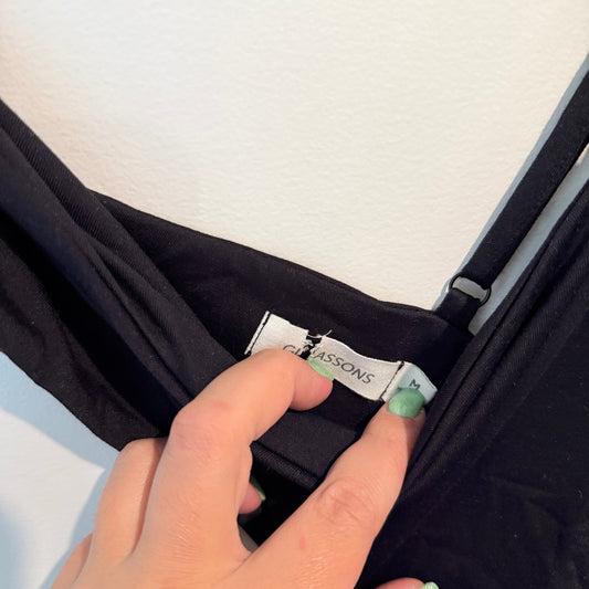 Glassons Black Cut-Out Bodysuit – Size M