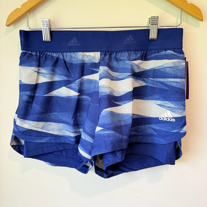 Adidas 2 in 1 AOP Running Shorts Blue Size S