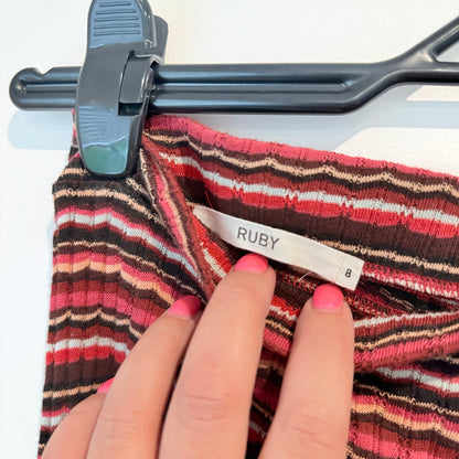 Ruby Size 8 Ribbed Striped Flare Leggings