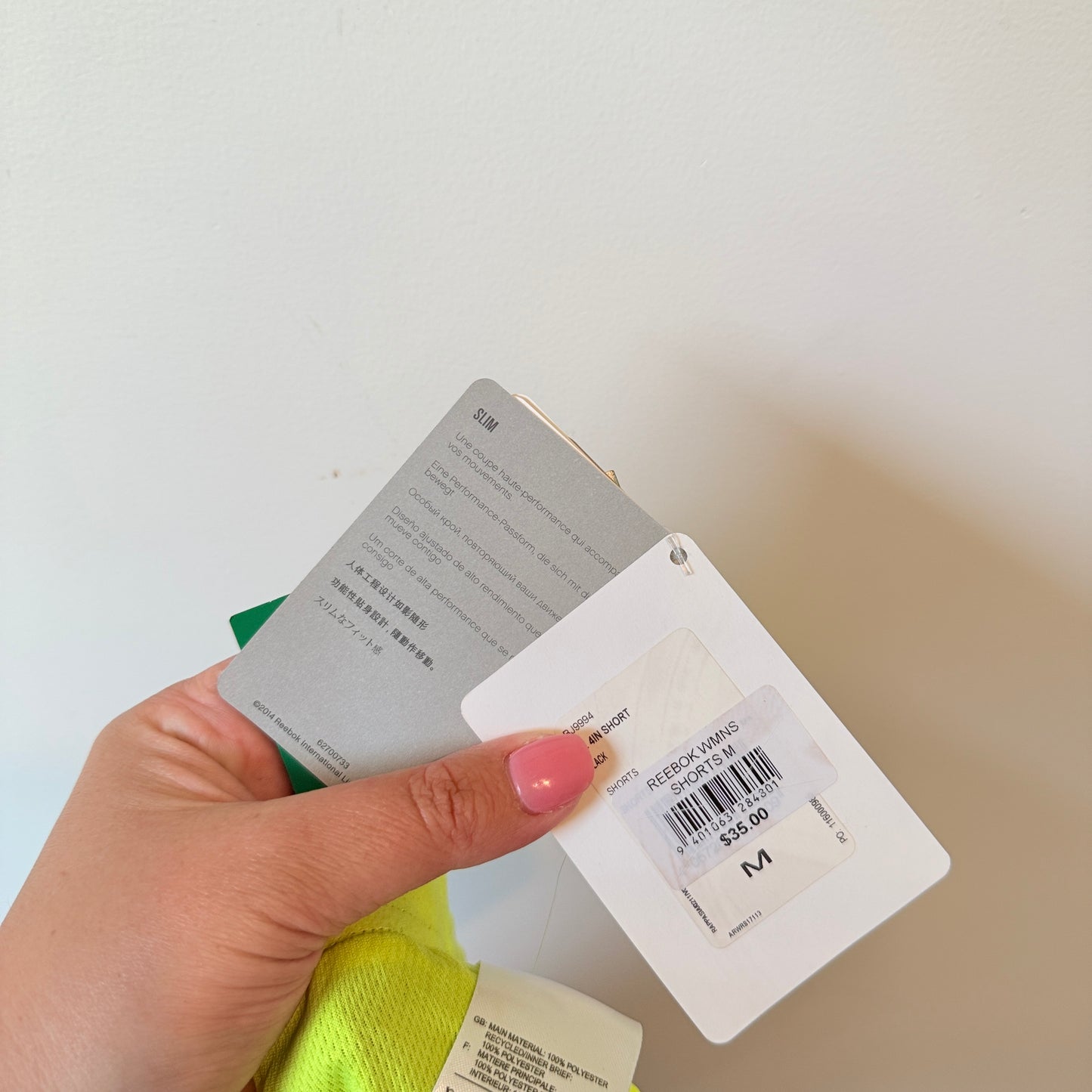 Reebok 4 Inch Running Shorts Black Size M