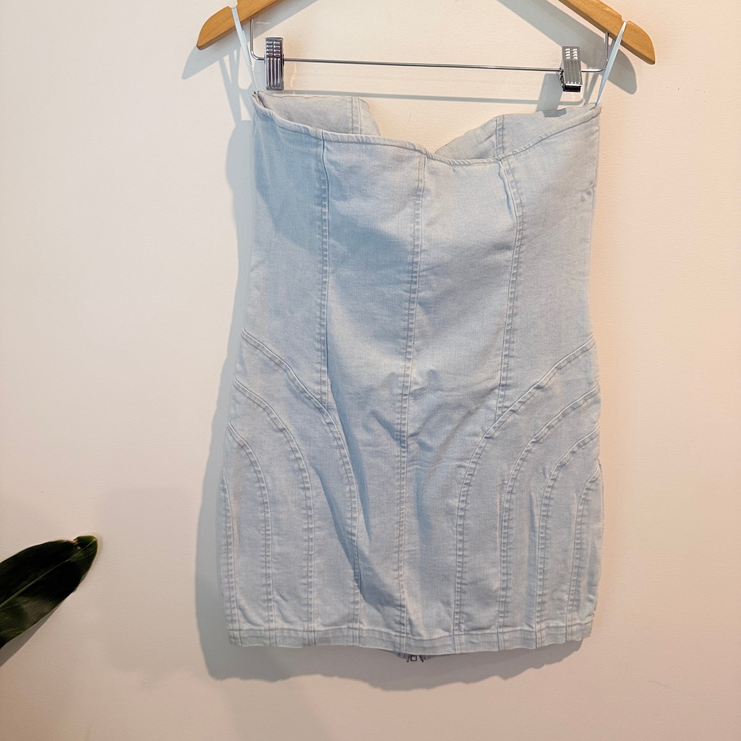 Glassons Light Blue Denim Strapless Dress – Size 10