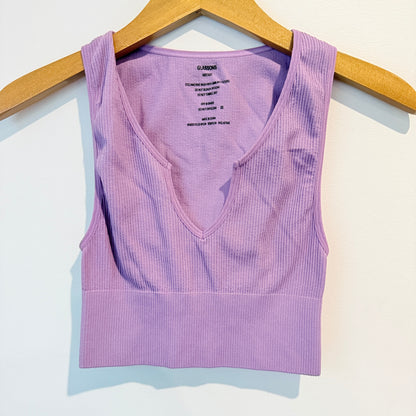 Glassons Size XS/S Light Purple V-Neck Cropped Tank Top