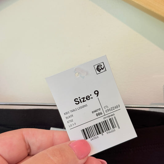 Anko Kids Table Leggings Black Size 9