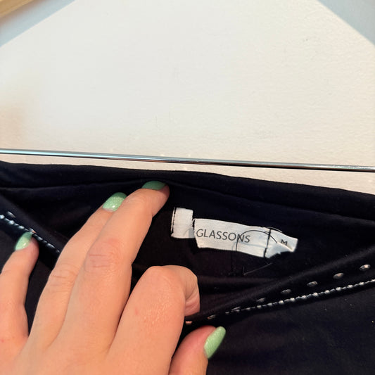 Glassons Black Studded Mini Skirt – Size M