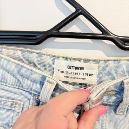 Cotton:On Size 6 Light Wash Skirt
