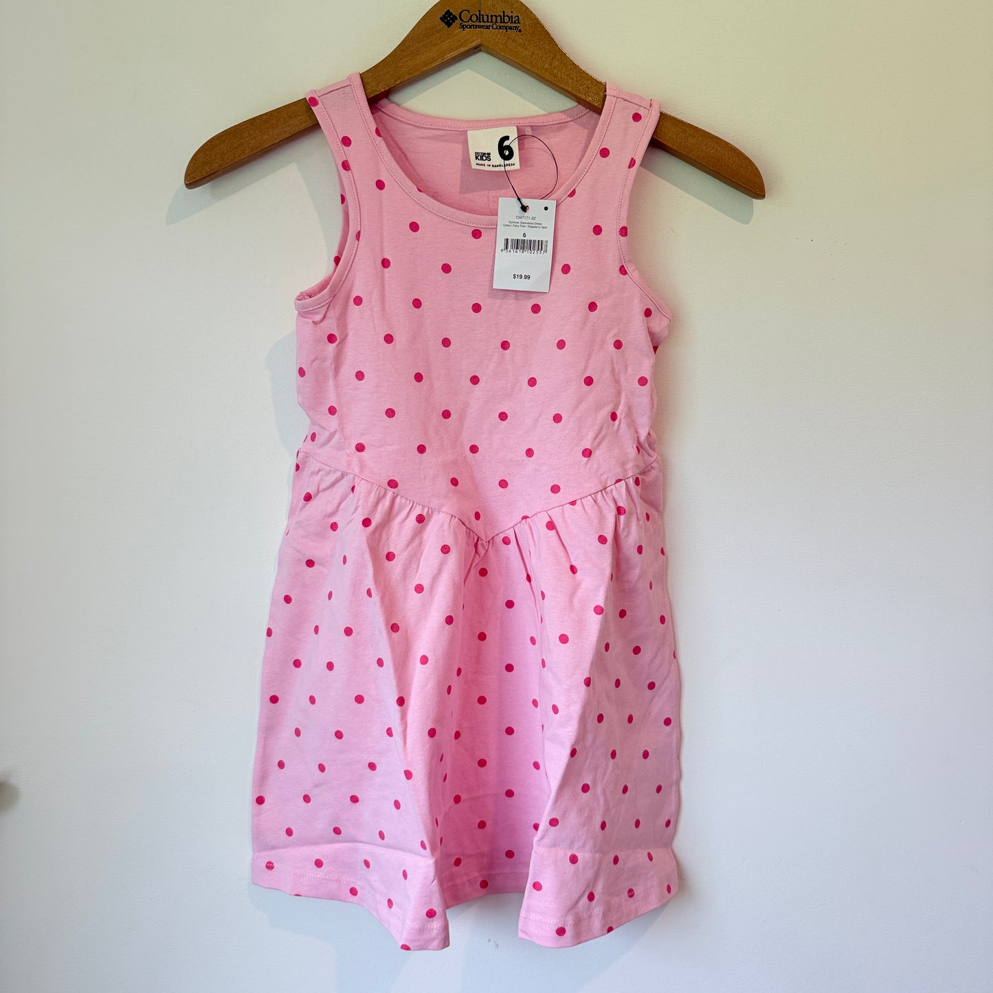 Cotton On Kids Summer Sleeveless Dress Pink Polka Dot Size 6