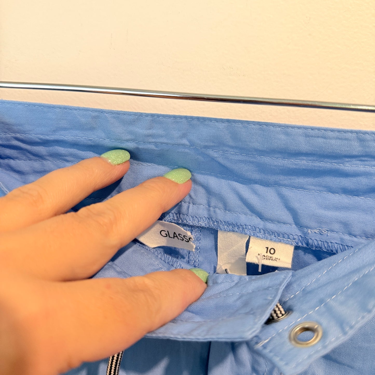 Glassons Sky Blue Drawstring Mini Skirt – Size 10