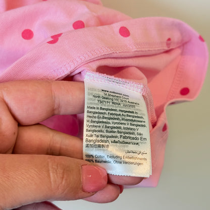 Cotton On Kids Summer Sleeveless Dress Pink Polka Dot Size 6