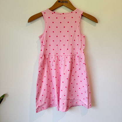 Cotton On Kids Summer Sleeveless Dress Pink Polka Dot Size 6