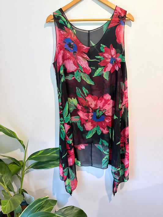 Willo (NZ Made) Size S Floral-Patterned Top