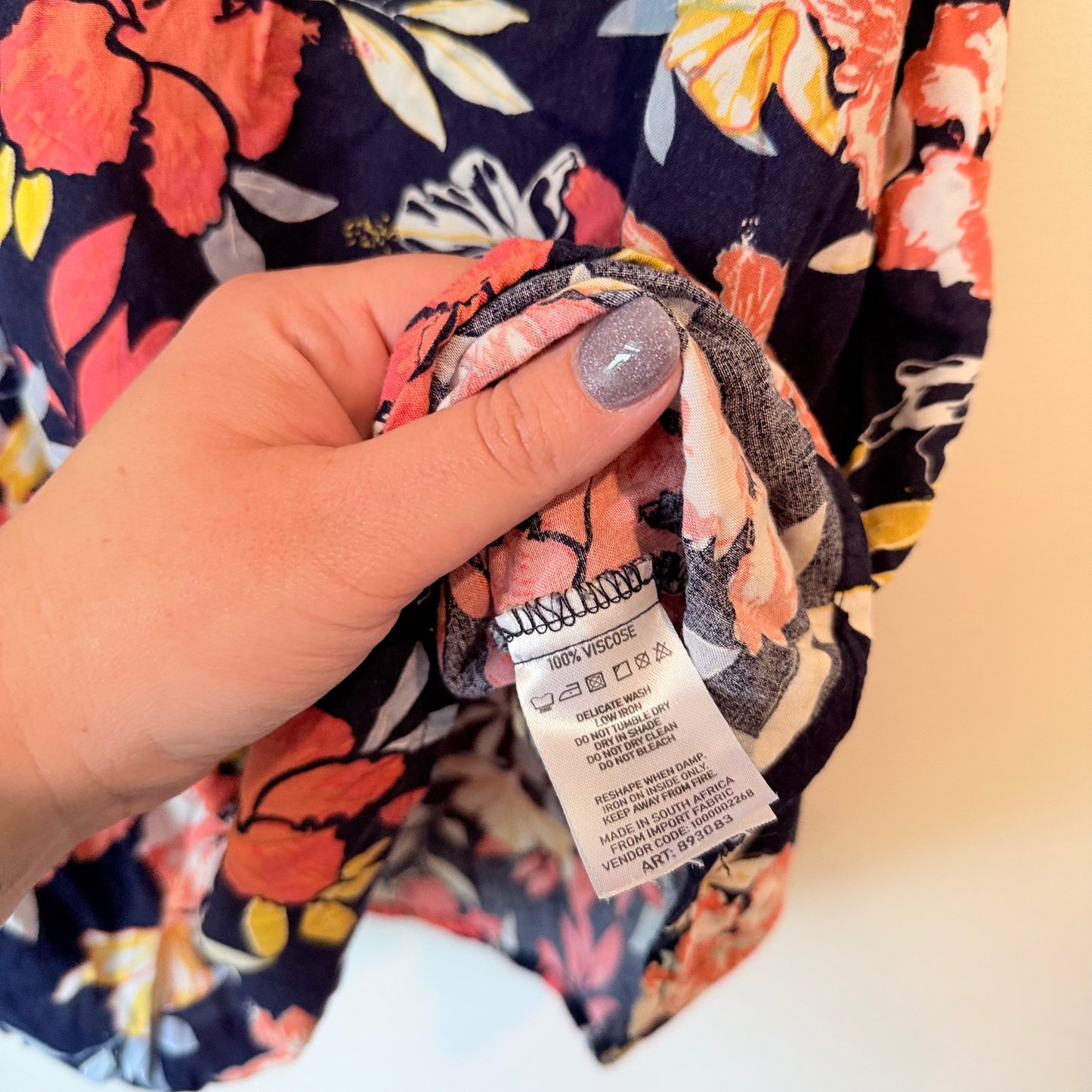 Real Woman Size L Floral Print Sleeveless Top