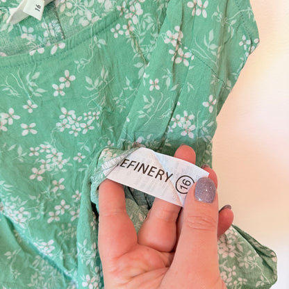 Refinery Size 16 Aqua Green Rayon Top