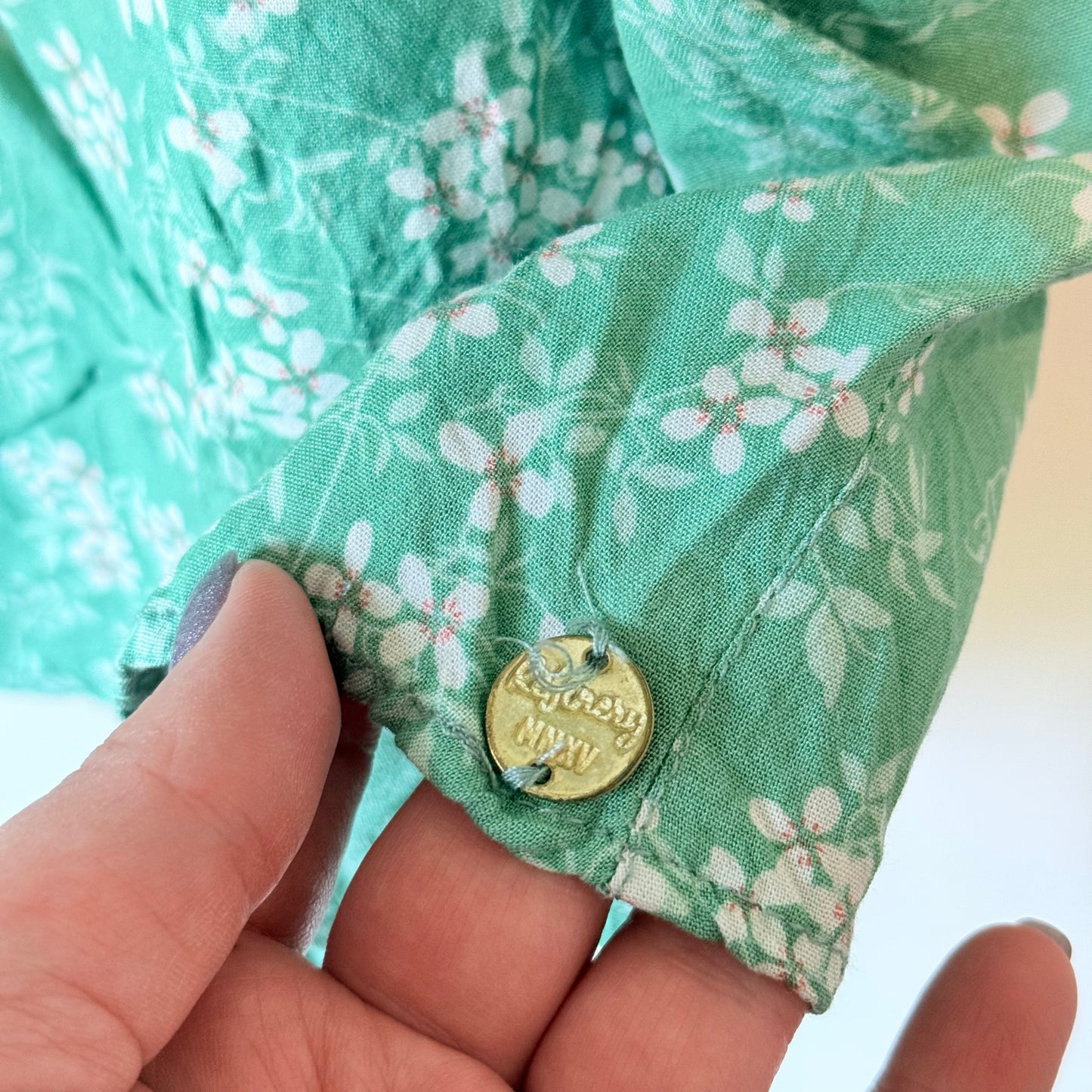 Refinery Size 16 Aqua Green Rayon Top