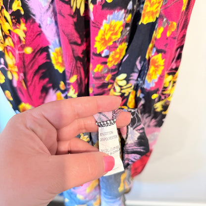 Floral Size S Maxi Dress in Black/Multi