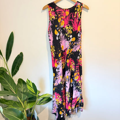 Floral Size S Maxi Dress in Black/Multi