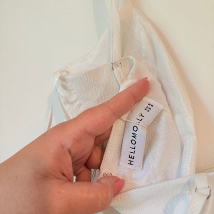 Hello Molly White Cut Out Mini Dress Size 8 (Needs minor repair)
