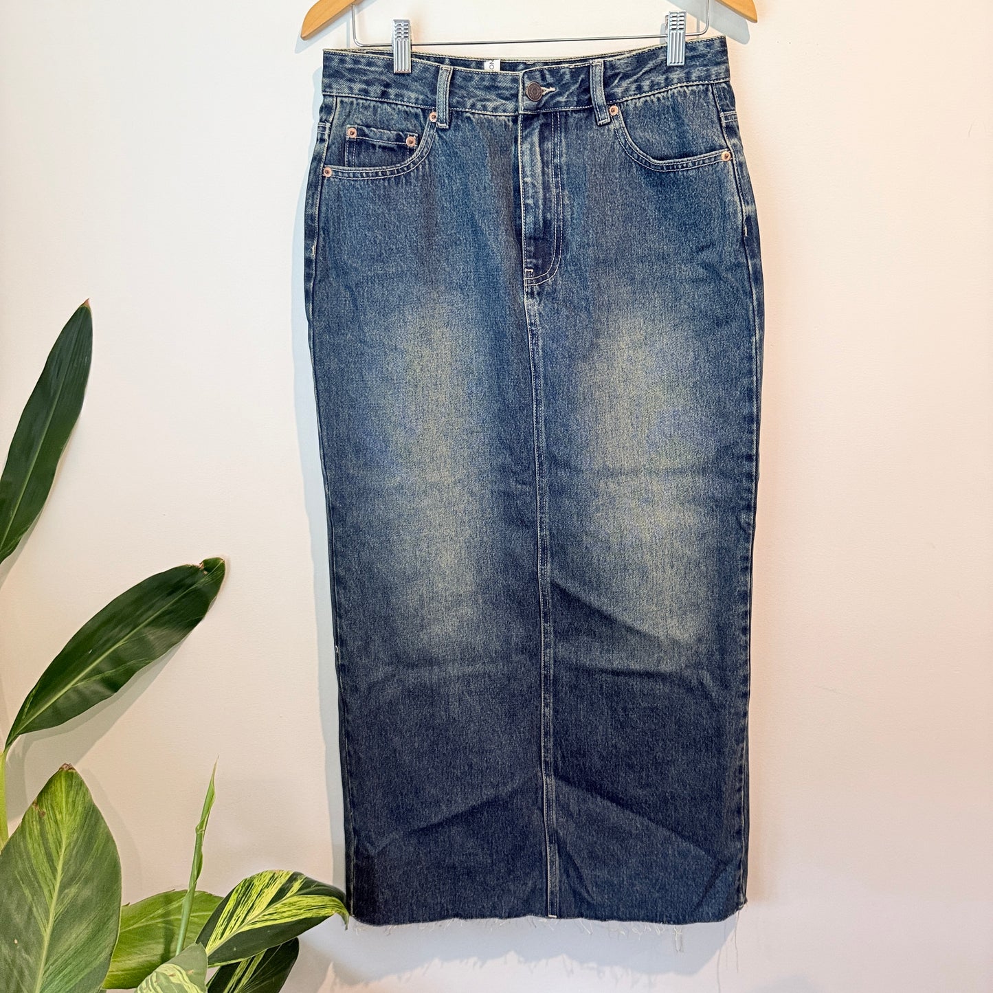 Glassons Blue Denim Midi Skirt – Size 10