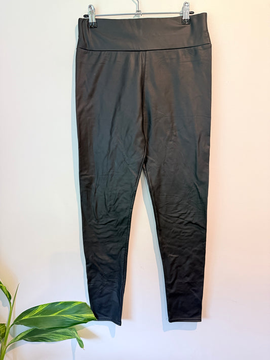Brand Unknown Waist 72cm Black Faux Leather Pants