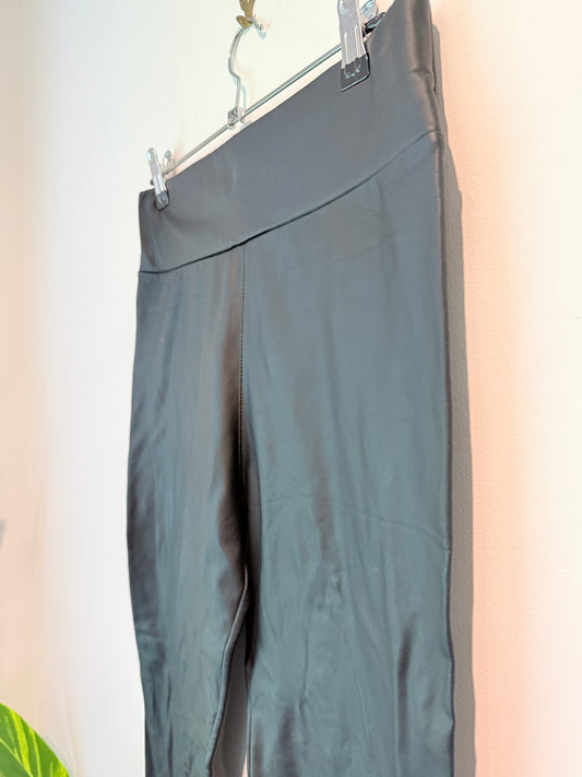 Brand Unknown Waist 72cm Black Faux Leather Pants