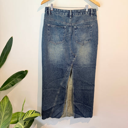 Glassons Blue Denim Midi Skirt – Size 10