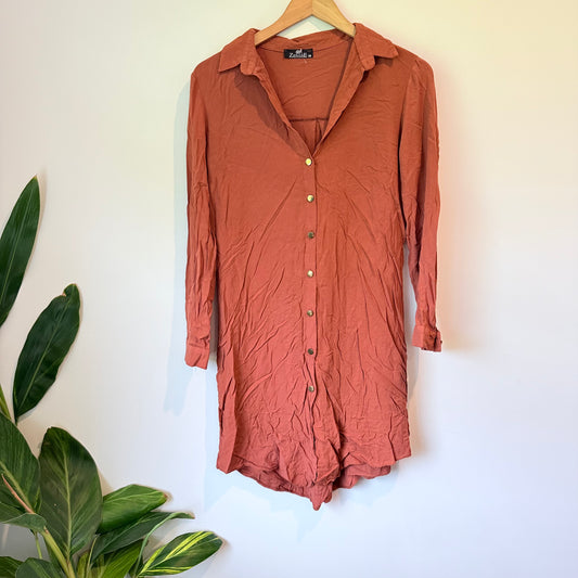 Zenane Size 38 Coral Viscose Shirt Tunic/Dress
