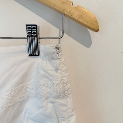 Glassons White Lace-Trim Mini Skirt – Size 10