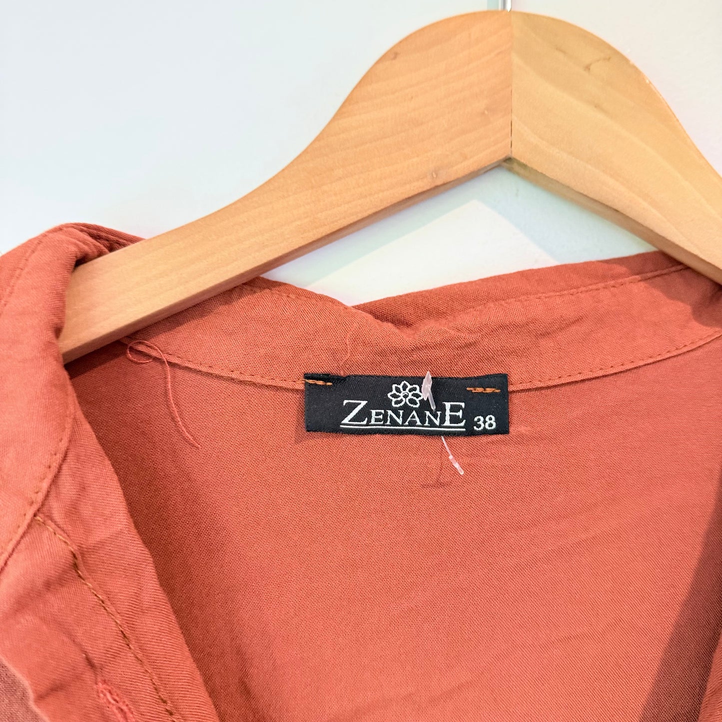Zenane Size 38 Coral Viscose Shirt Tunic/Dress