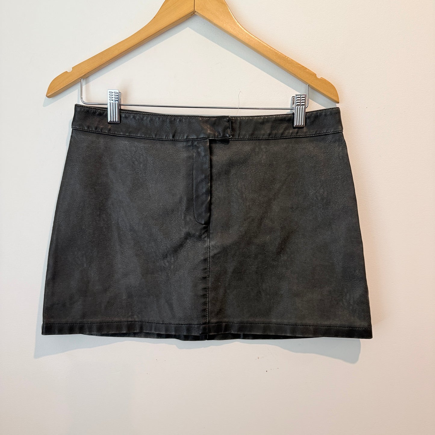 Glassons Black Faux Leather Mini Skirt – Size 10