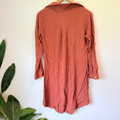 Zenane Size 38 Coral Viscose Shirt Tunic/Dress