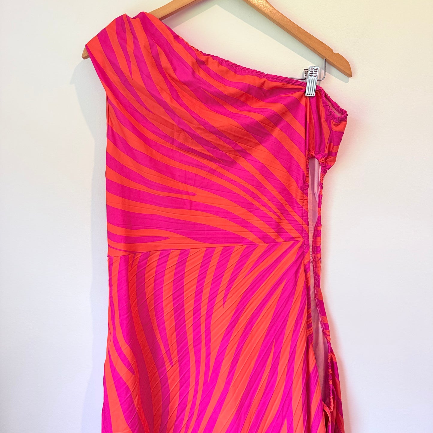 Shein Size XL Pink and Orange Patterned Midi Dress