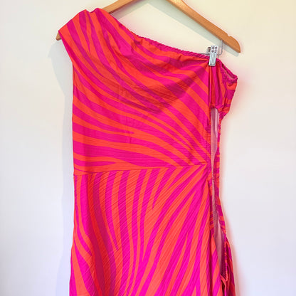 Shein Size XL Pink and Orange Patterned Midi Dress