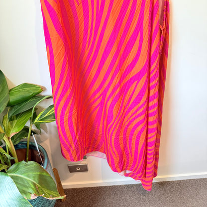 Shein Size XL Pink and Orange Patterned Midi Dress