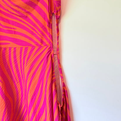 Shein Size XL Pink and Orange Patterned Midi Dress