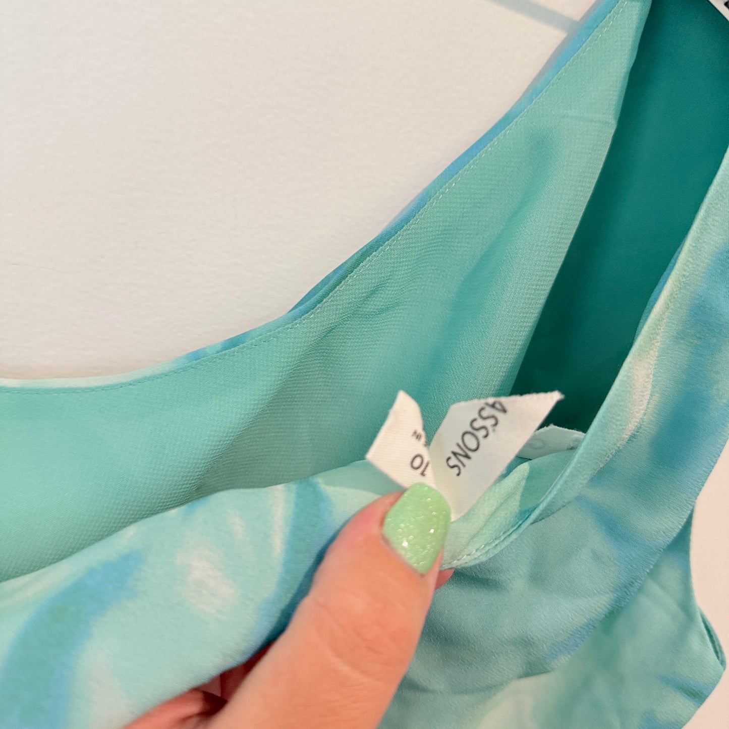 Glassons Blue Asymmetrical Tie-Drape Top – Size 10