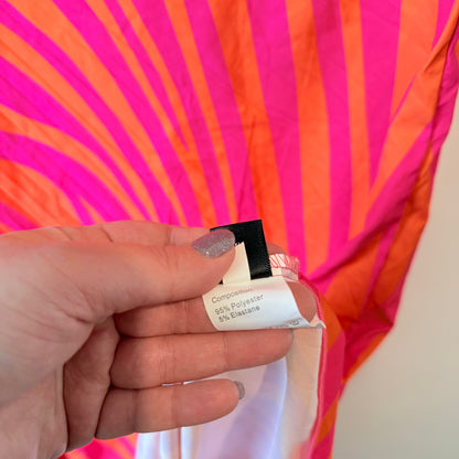 Shein Size XL Pink and Orange Patterned Midi Dress